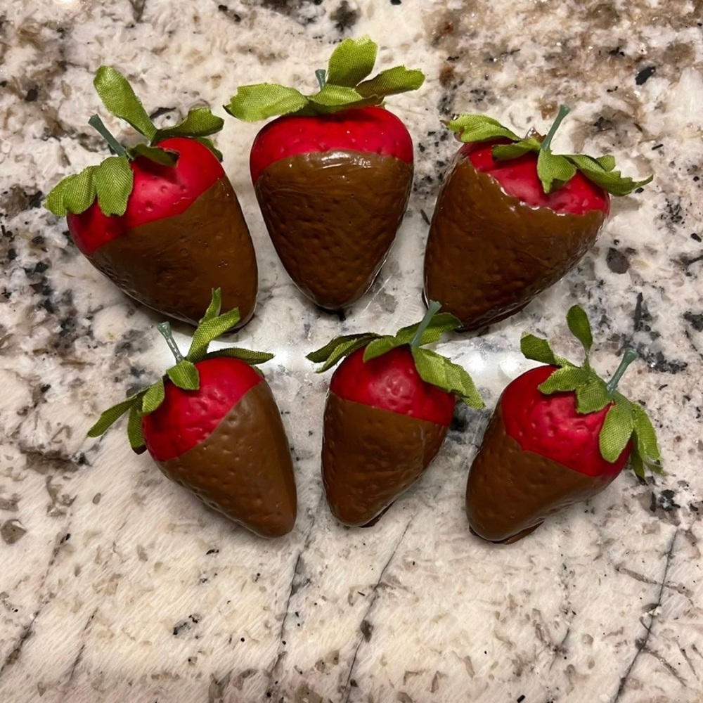Faux chocolate dipped strawberries